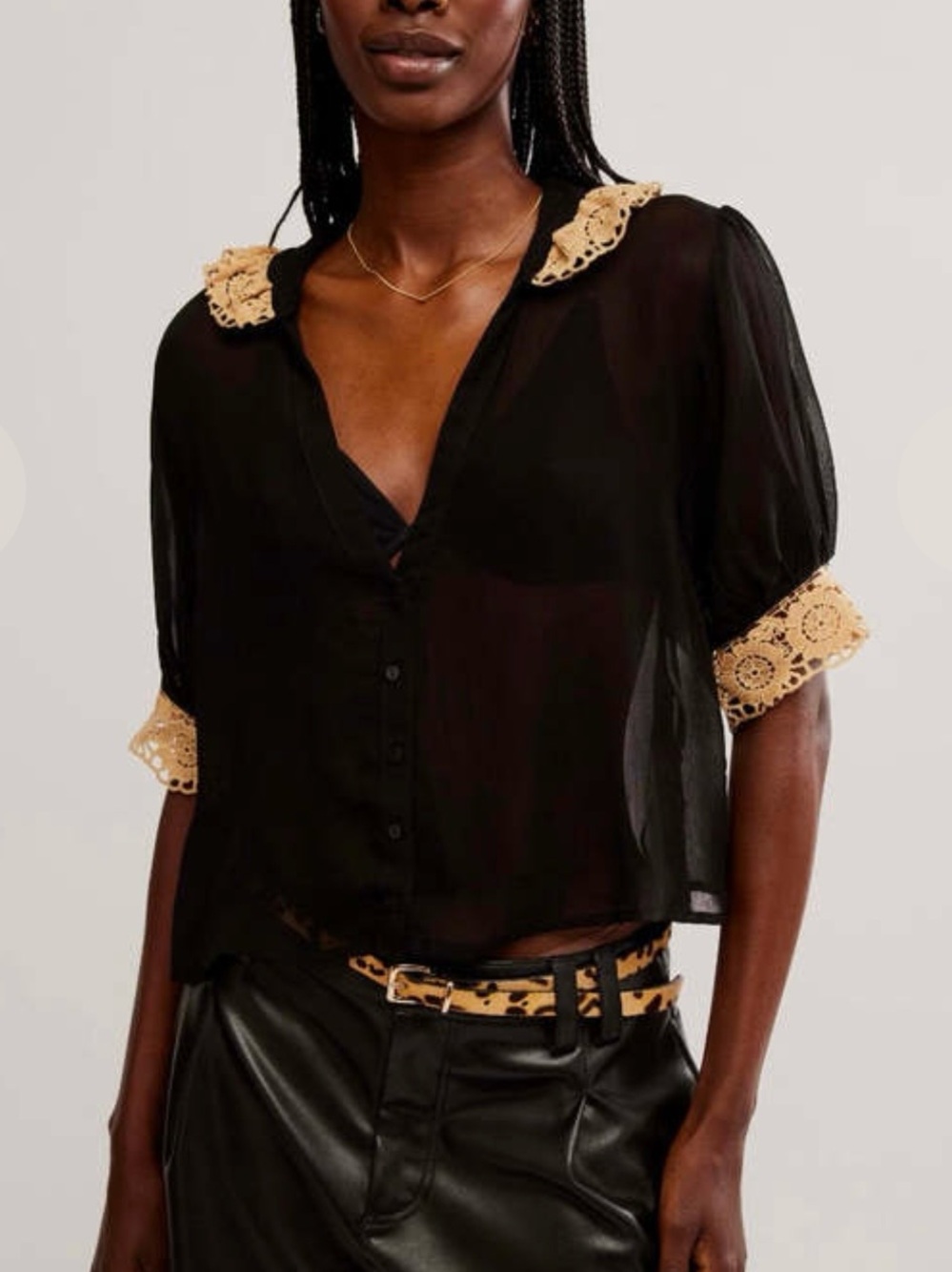 NWOT Free People Love My Blouse in Black size XS